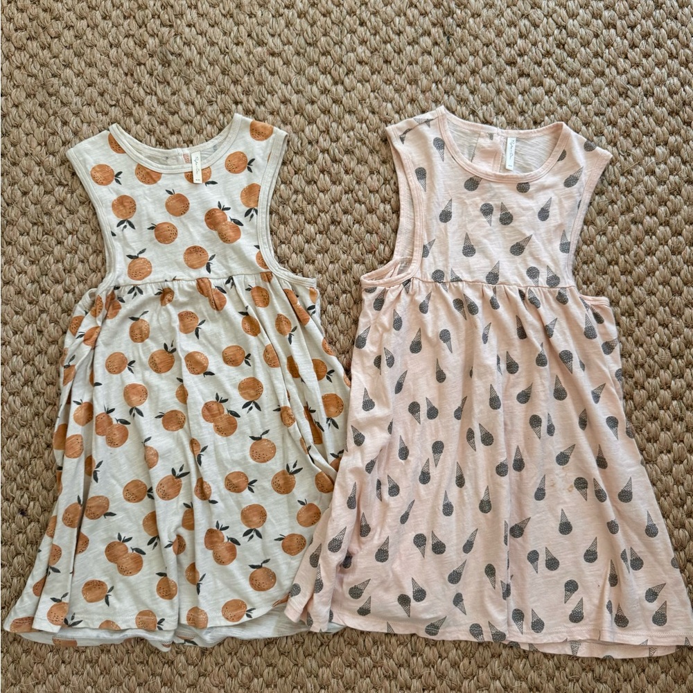 Rylee & Cru Orange/Ice Cream Dress bundle size 6-7Y